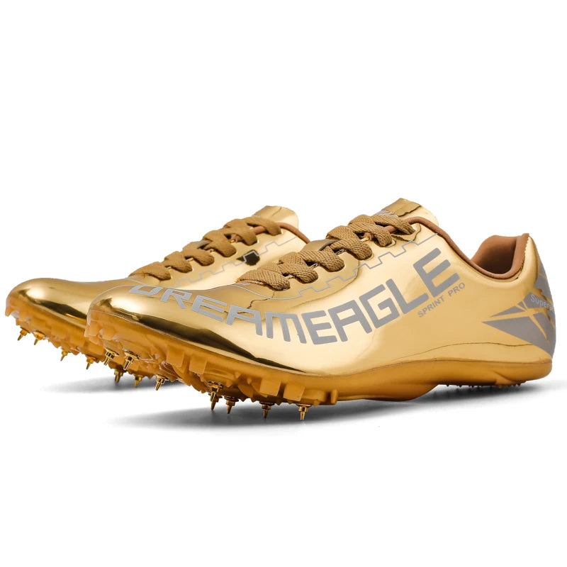 Mirror Face Athletic Running Spikes Track Spike Shoes With Eight 8pcs Nails Sapatos De Atletismo