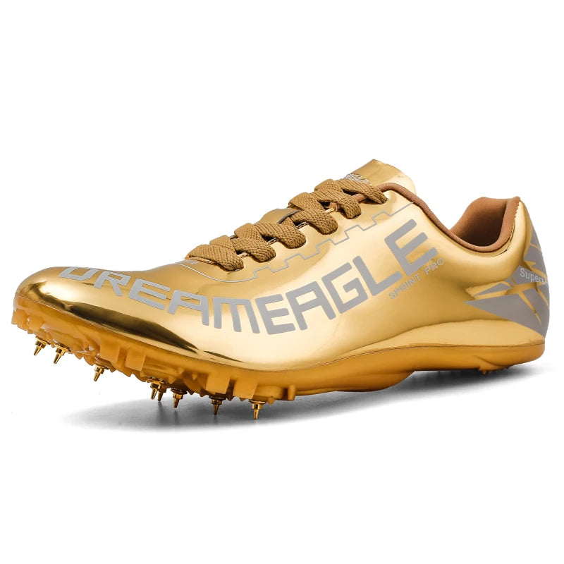 Mirror Face Athletic Running Spikes Track Spike Shoes With Eight 8pcs Nails Sapatos De Atletismo
