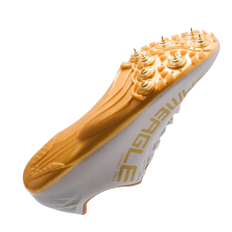 Mirror Face Athletic Running Spikes Track Spike Shoes With Eight 8pcs Nails Sapatos De Atletismo