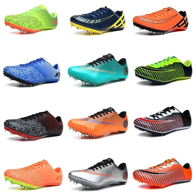 Mirror Face Athletic Running Spikes Track Spike Shoes With Eight 8pcs Nails Sapatos De Atletismo
