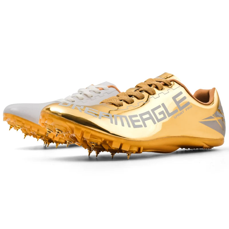 Mirror Face Athletic Running Spikes Track Spike Shoes With Eight 8pcs Nails Sapatos De Atletismo
