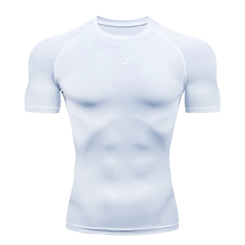 Men Running Compression T-shirt Short  // T shirt de compression Homme