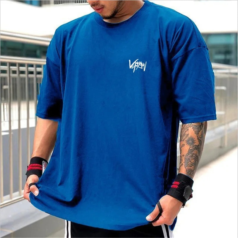 NEW Round Collar  sports T Shirt Oversize Cotton //T shirt à col rond Coupe Oversize