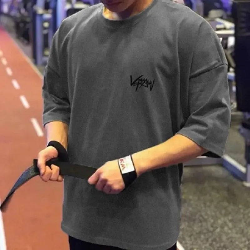 NEW Round Collar  sports T Shirt Oversize Cotton //T shirt à col rond Coupe Oversize
