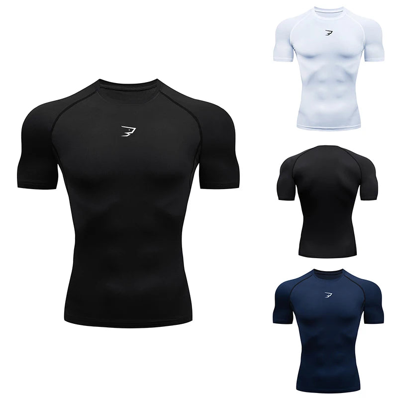 Men Running Compression T-shirt Short  // T shirt de compression Homme