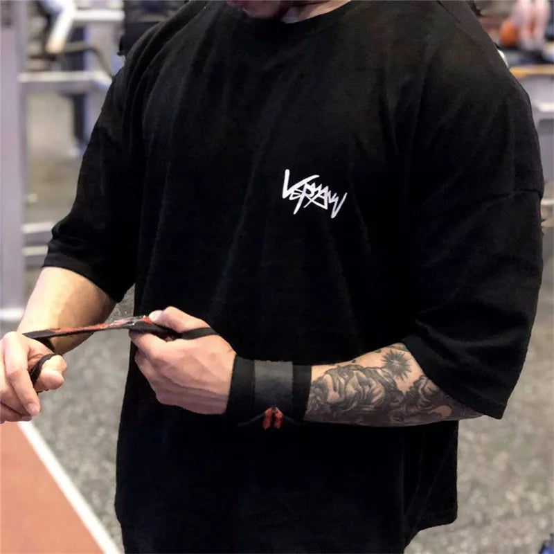 NEW Round Collar  sports T Shirt Oversize Cotton //T shirt à col rond Coupe Oversize