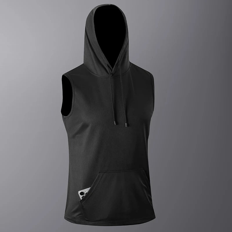 Quick-Dry GYM T-Shirt Sports Streetwear // T SHIRT CAPUCHE FITNESS