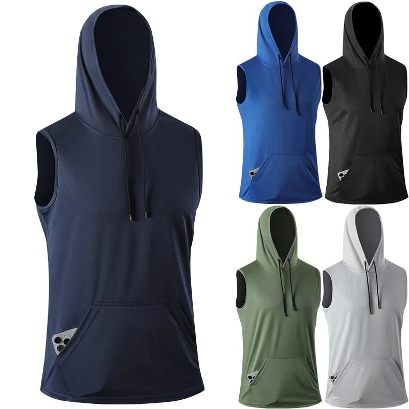 Quick-Dry GYM T-Shirt Sports Streetwear // T SHIRT CAPUCHE FITNESS