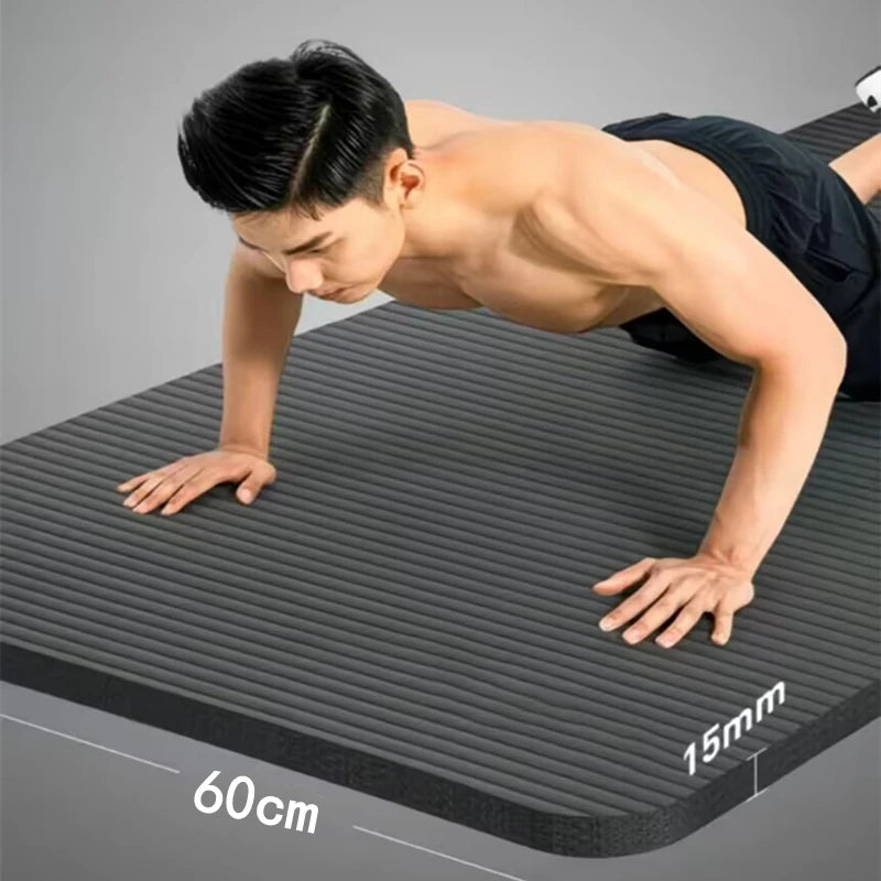 Exercise Pad for Home Gym Floor Workout Non-slip Yoga Mat Pilates Fitness Mat 15mm Thicknes Non Slip Yoga Cushion Travel Fitness
