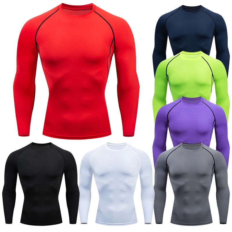 Men Compression Running T-shirt Fitness Tight //  T SHIRT DE COMPRESSION HOMME