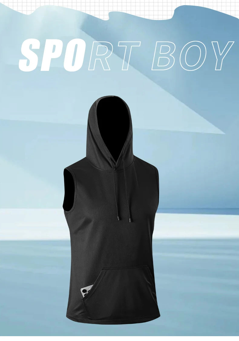 Quick-Dry GYM T-Shirt Sports Streetwear // T SHIRT CAPUCHE FITNESS