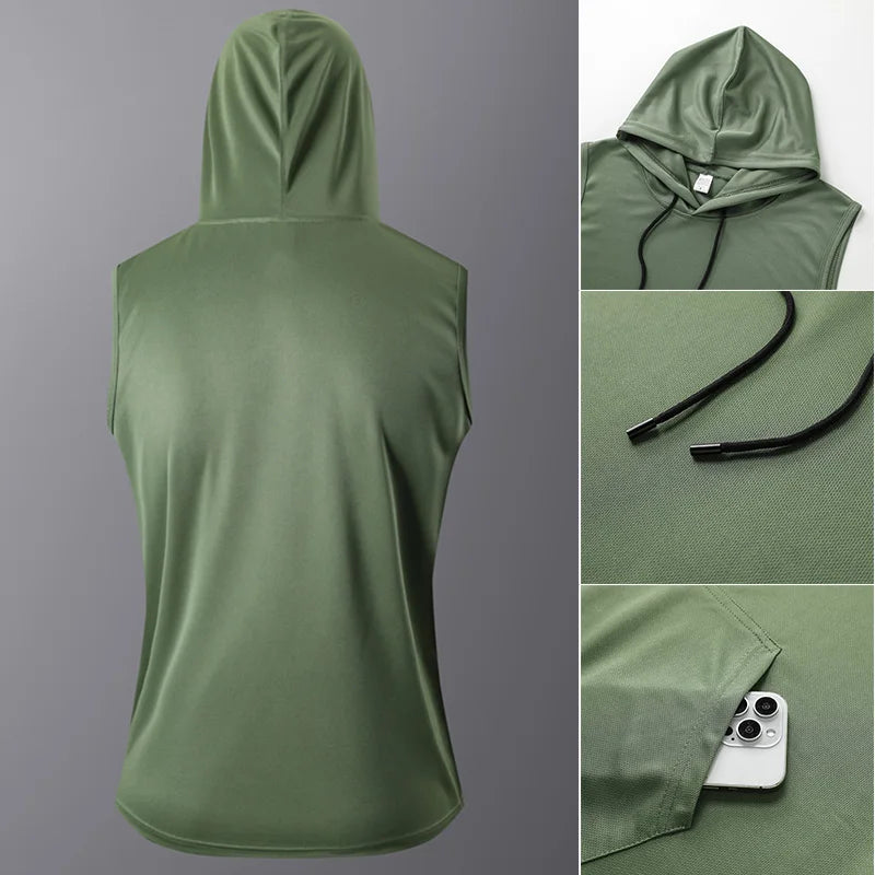 Quick-Dry GYM T-Shirt Sports Streetwear // T SHIRT CAPUCHE FITNESS