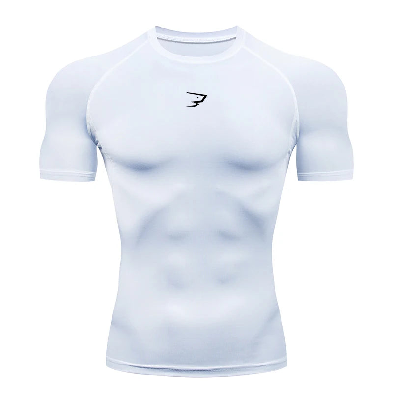 Men Running Compression T-shirt Short  // T shirt de compression Homme